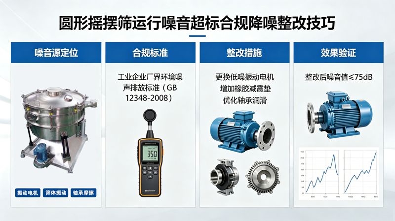 圆形摇摆筛运行噪音超标合规降噪整改技巧